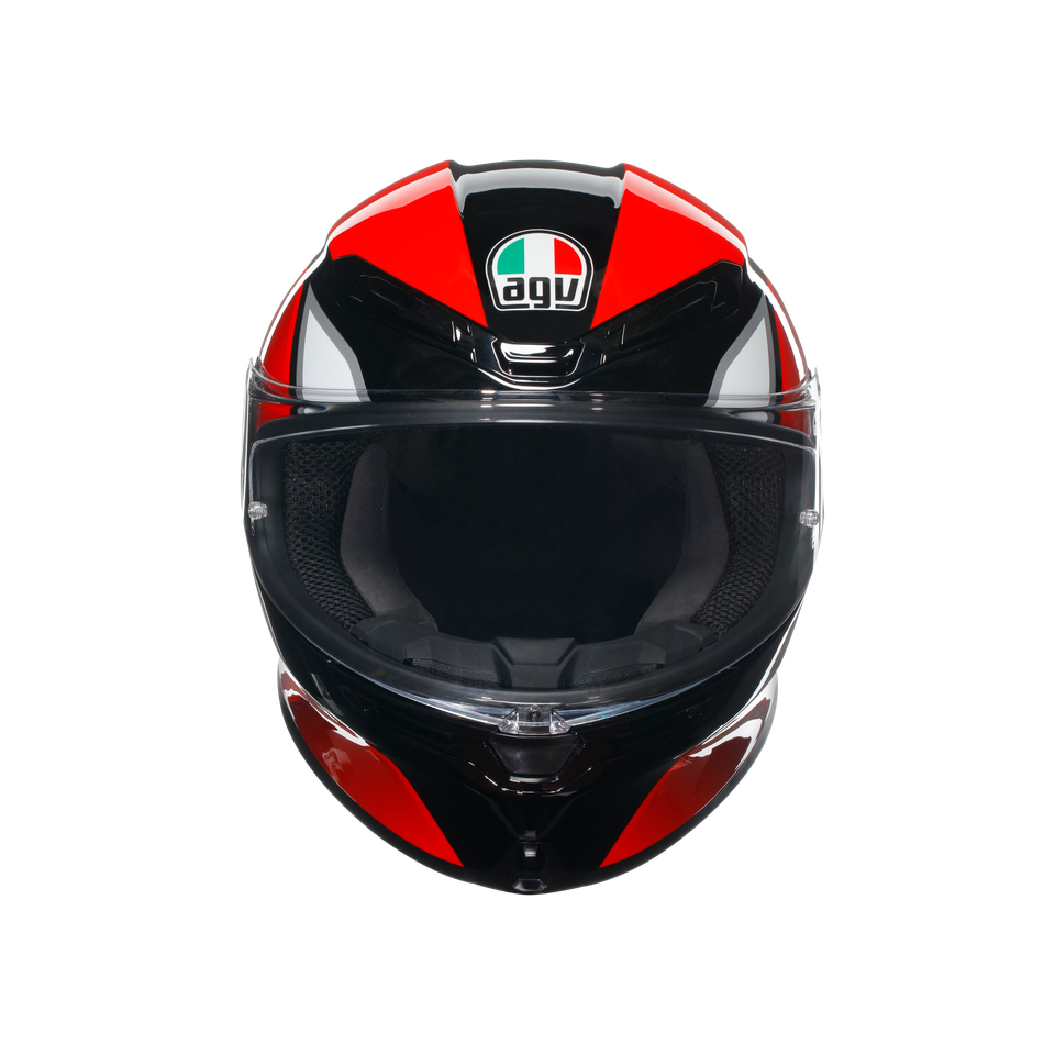 K6 S HYPHEN BLACK/RED/WHITE - MOTORBIKE FULL FACE HELMET E2206