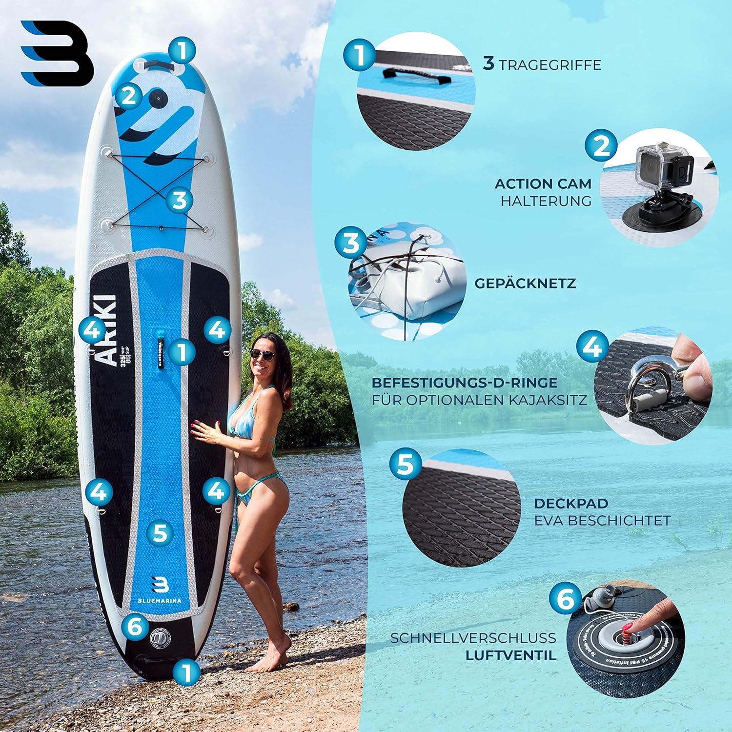 Bluemarina Ariki Stand Up Paddle Board Inflatable