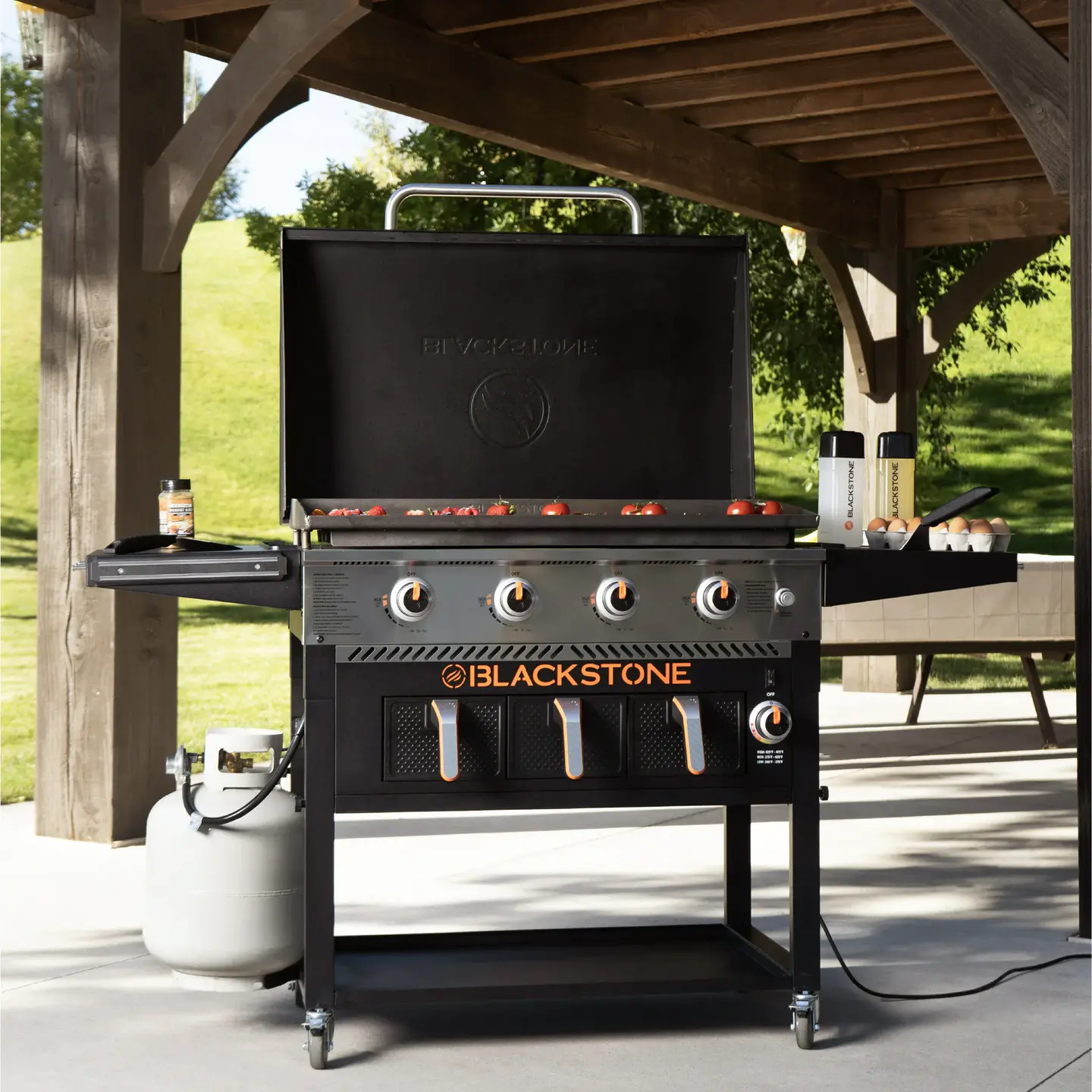Blackstone 4-Burner 36" Propane Outdoor Griddle with Air Fryer and Hood