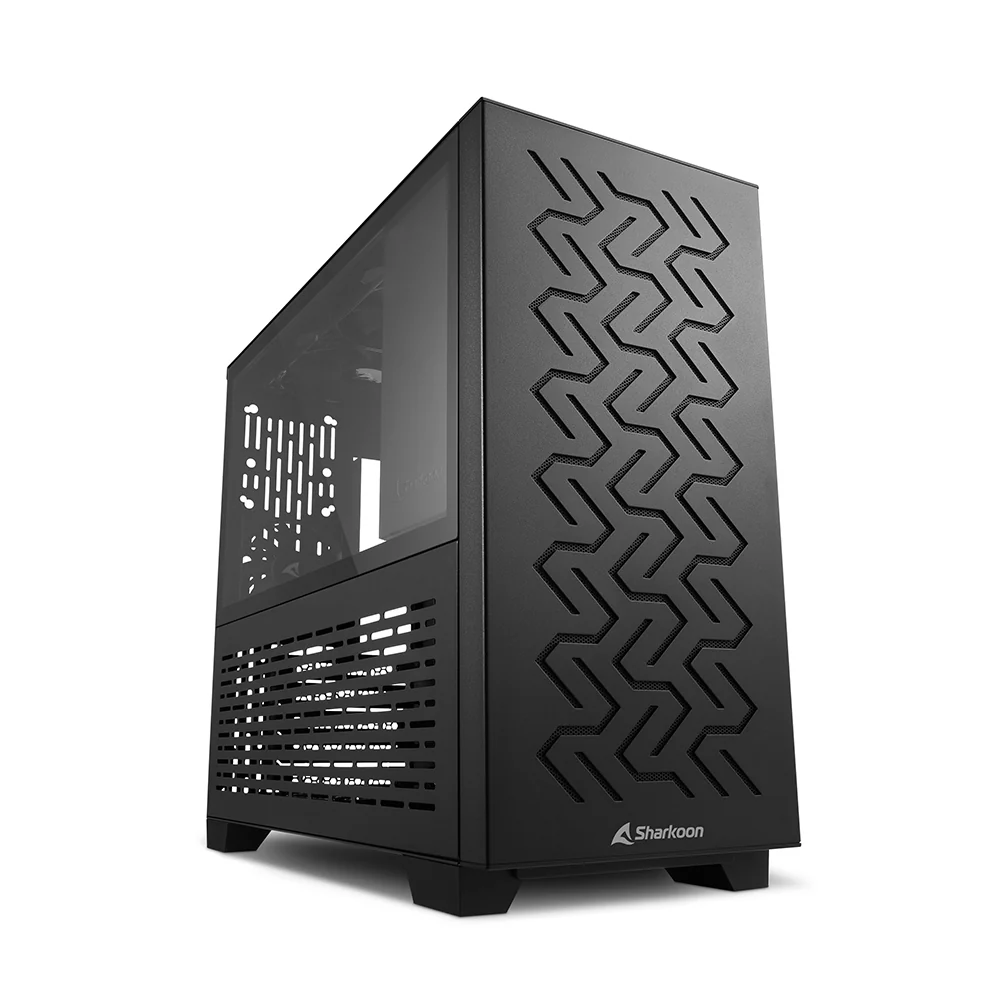 Sharkoon MS-Z1000. gaming tower case (black. tempered glass side panel)
