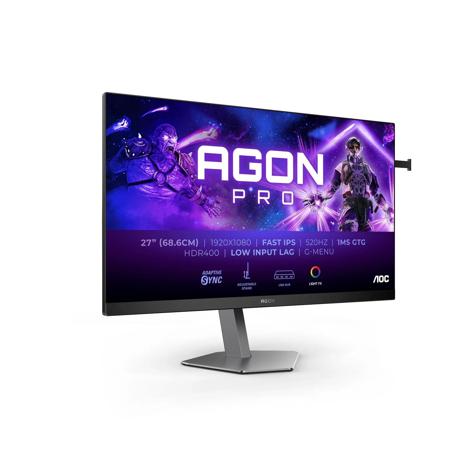AOC AG276FK AGON 27 - Gamingskærm - 520Hz
