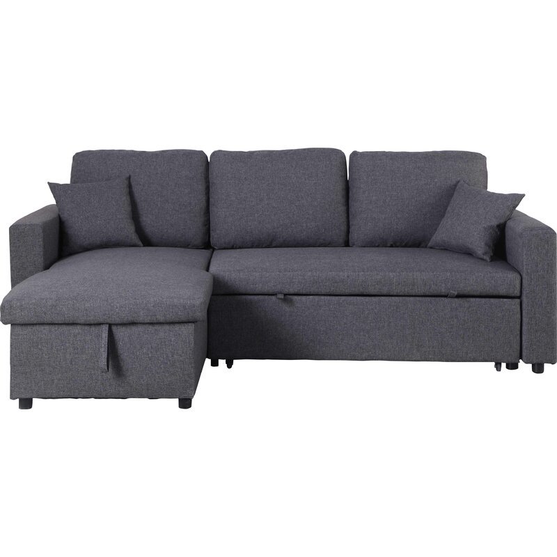 Vernita 87鈥测€?Wide Linen Reversible Sleeper Sofa & Chaise - Online Shop