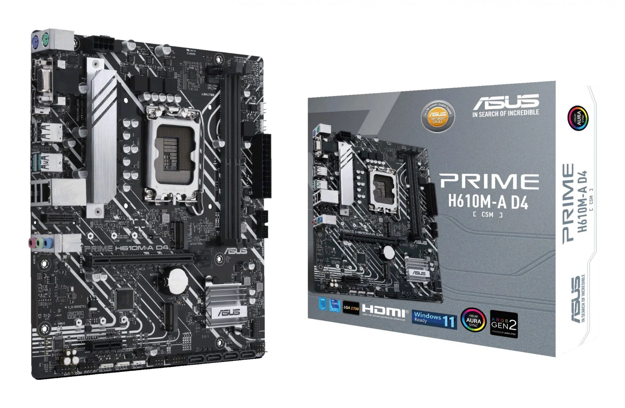 ASUS PRIME H610M-A D4-CSM Micro-ATX LGA1700  Intel H610