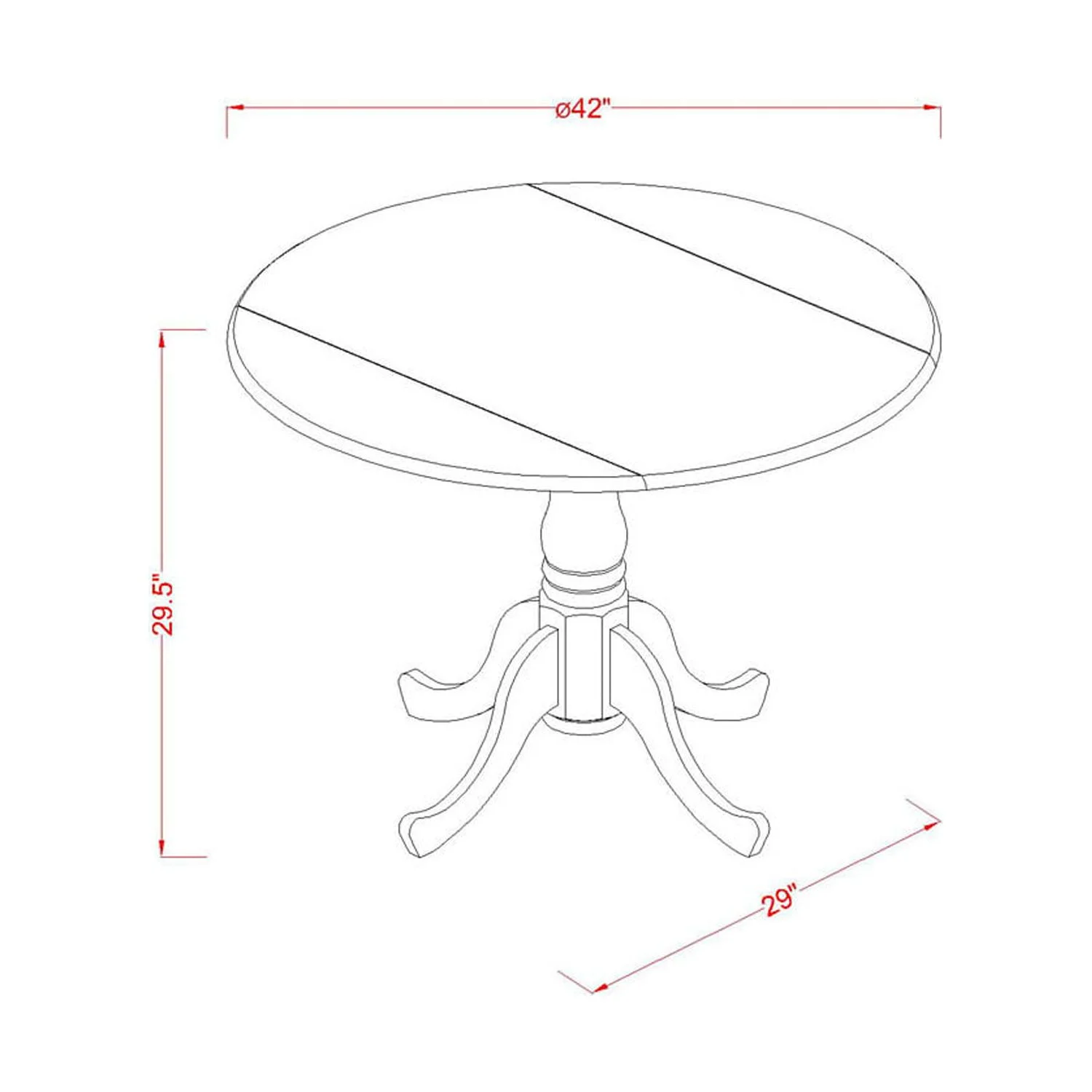 East West Furniture 5 Piece Dining Room Furniture Set- a Round Kitchen Table and 4 Dining Chairs, Mahogany (Seat Options) DLCA5-MAH-LC