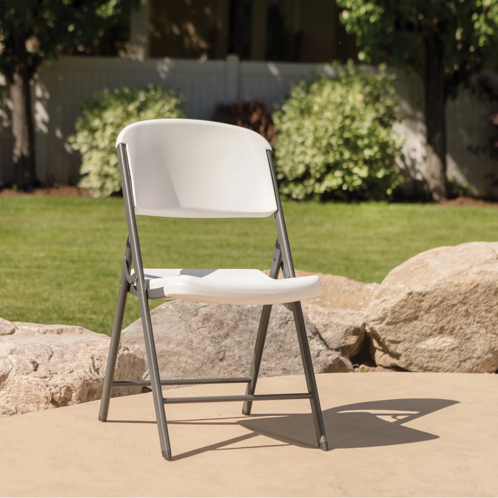 Lifetime Folding Chair, Indoor/Outdoor Commercial, White Granite, 4 Pack (42804)