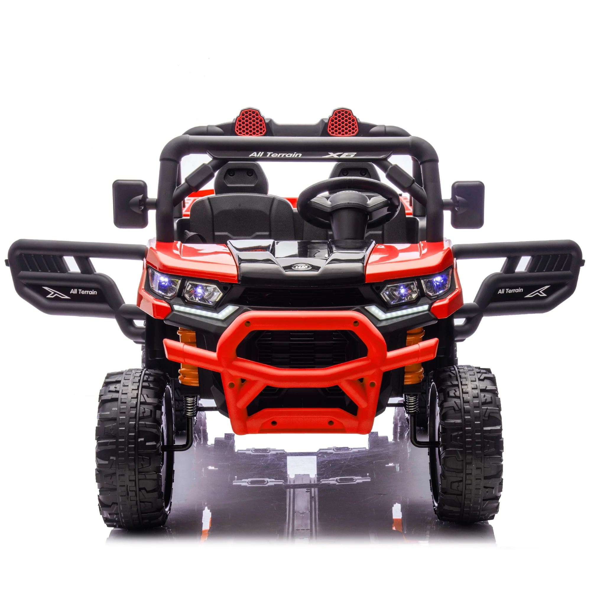 Xuanlur 24V 2 Seater Kids Ride on Car Truck, Ride on UTV W/ 2x200W Motor, 24 Volt Ride on Toys W/ Dump Bed/Shovel, Electric Car for Kids W/ Durable Tires, LED Light, Music, Remote Control, Black