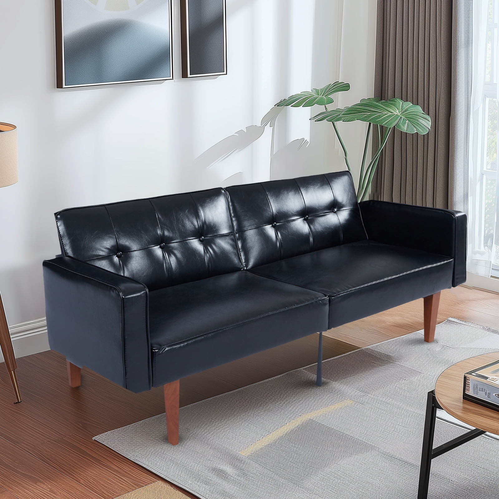 Sofa Bed, Convertible Memory Foam Futon Couch, Adjustable Sleeper Sofa Bed for Living Room, Gray