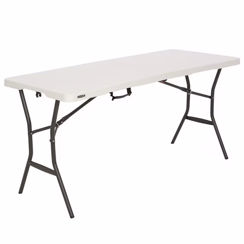 Lifetime 5 Foot Fold-in-Half Table, Indoor/Outdoor Essential, White Granite (80513)