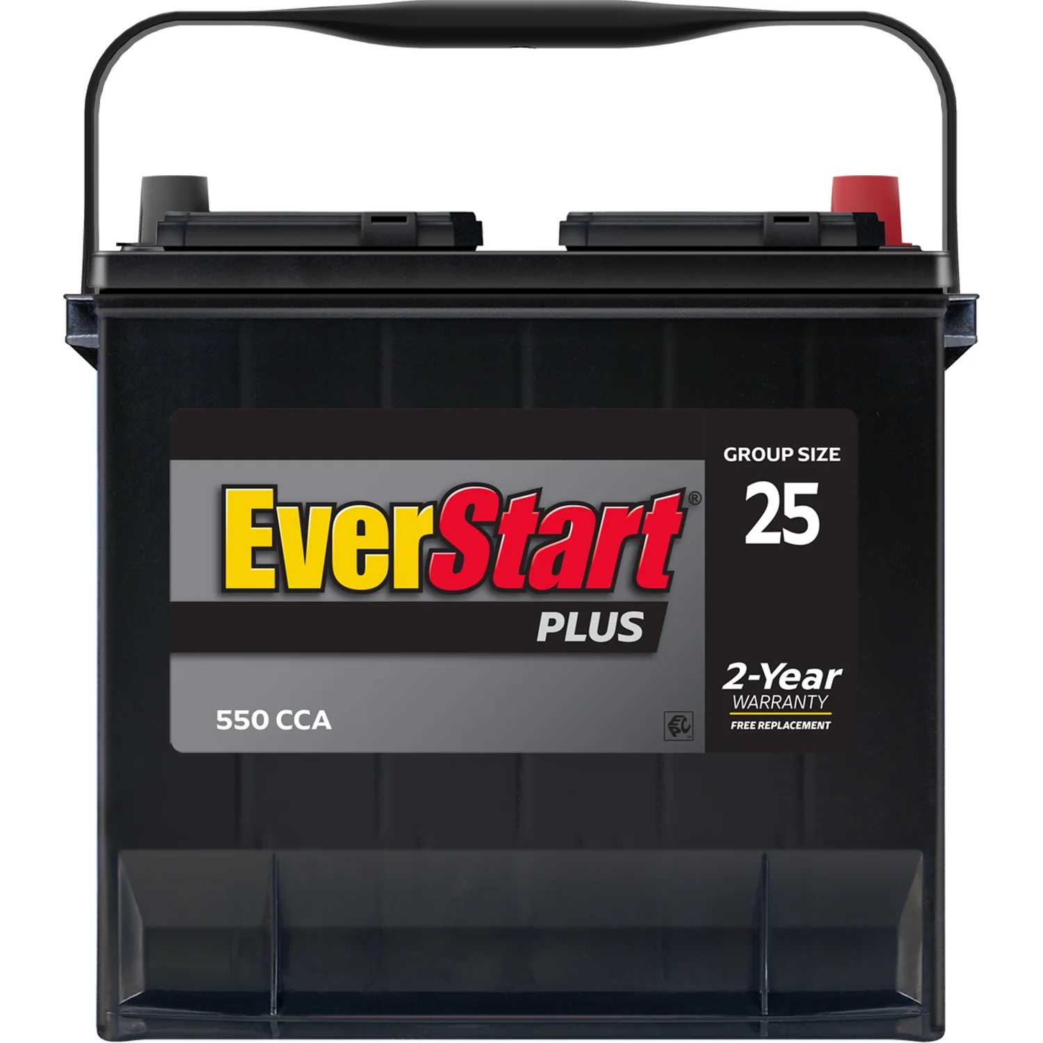 EverStart Plus Lead Acid Automotive Battery, Group Size 25 12 Volt, 550 CCA