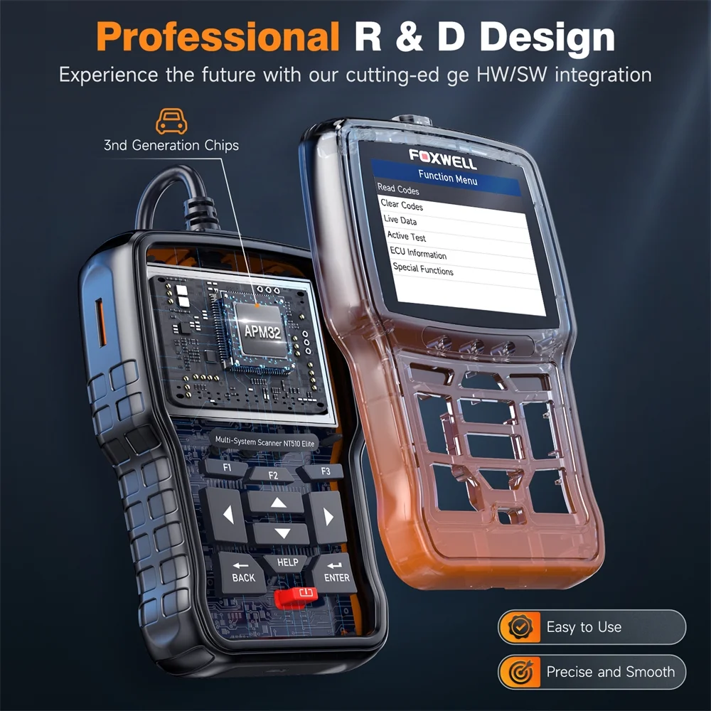 FOXWELL NT510 ELITE OBD2 Scanner For BMW Bidirectional Full Systems Car Diagnostic Scan Tool Active Test SRS EPB SAS Code Reader