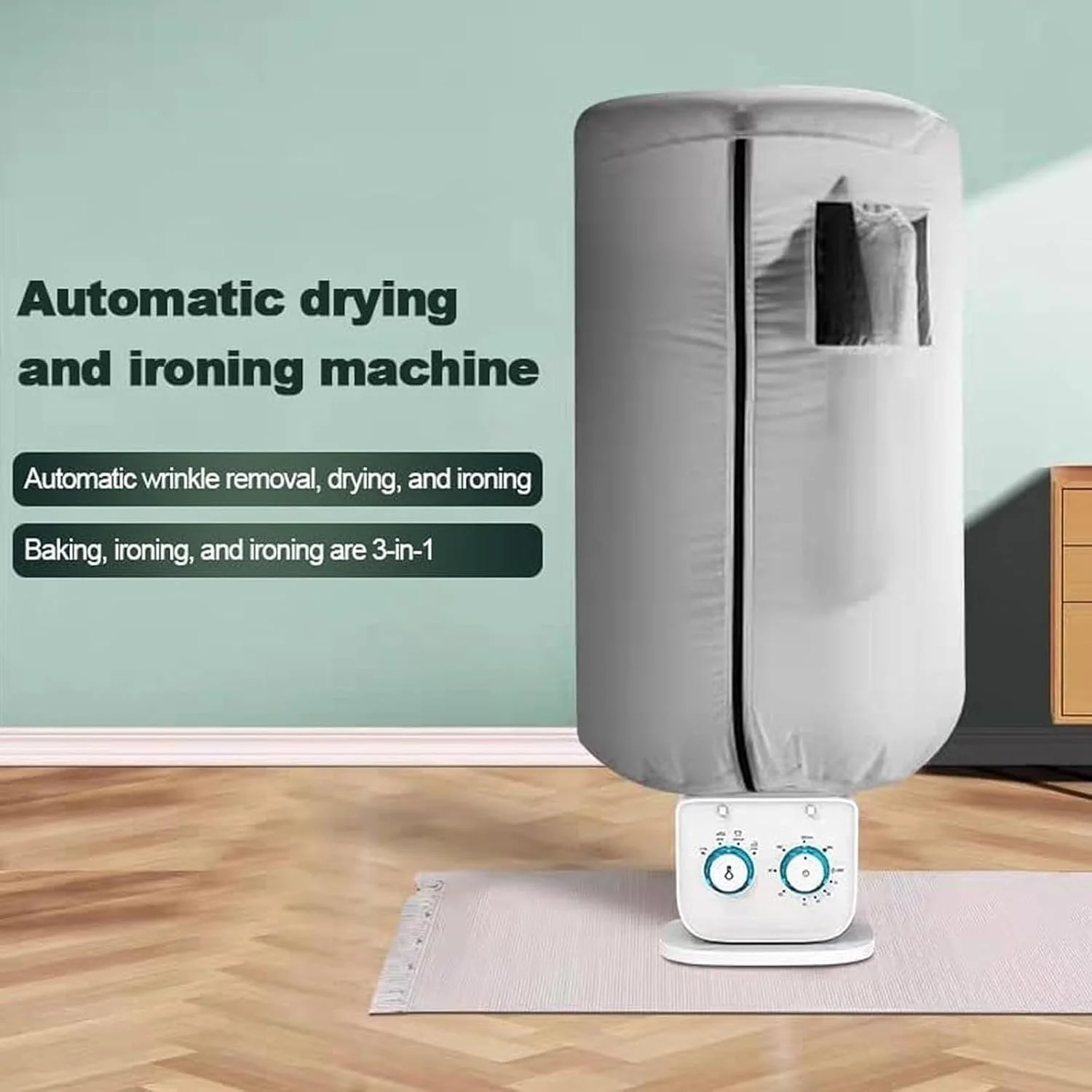 Airolume Shirt Iron �C Automatic Ironing Machine 3.0, Scanovuss Steam Ironing Machine for Shirts & Pants, Portable Hot Air Dryer & Iron, 8 Minutes Quick Ironed Dry, Adjustable Heat & Timer