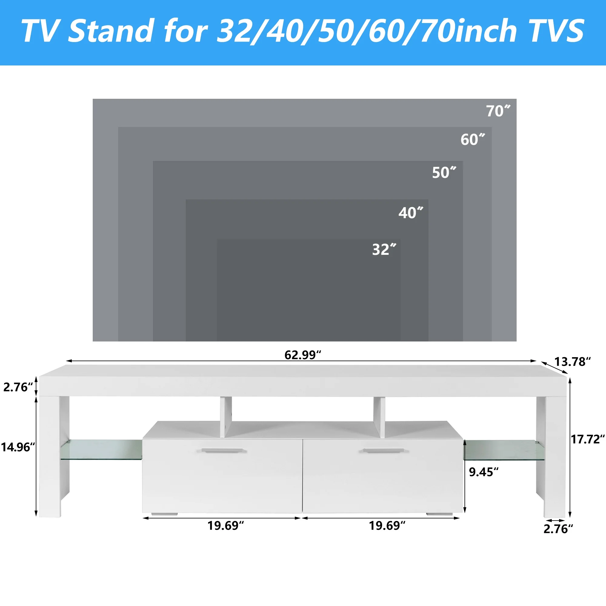 UHOMEPRO TV Stand for TV up to 70