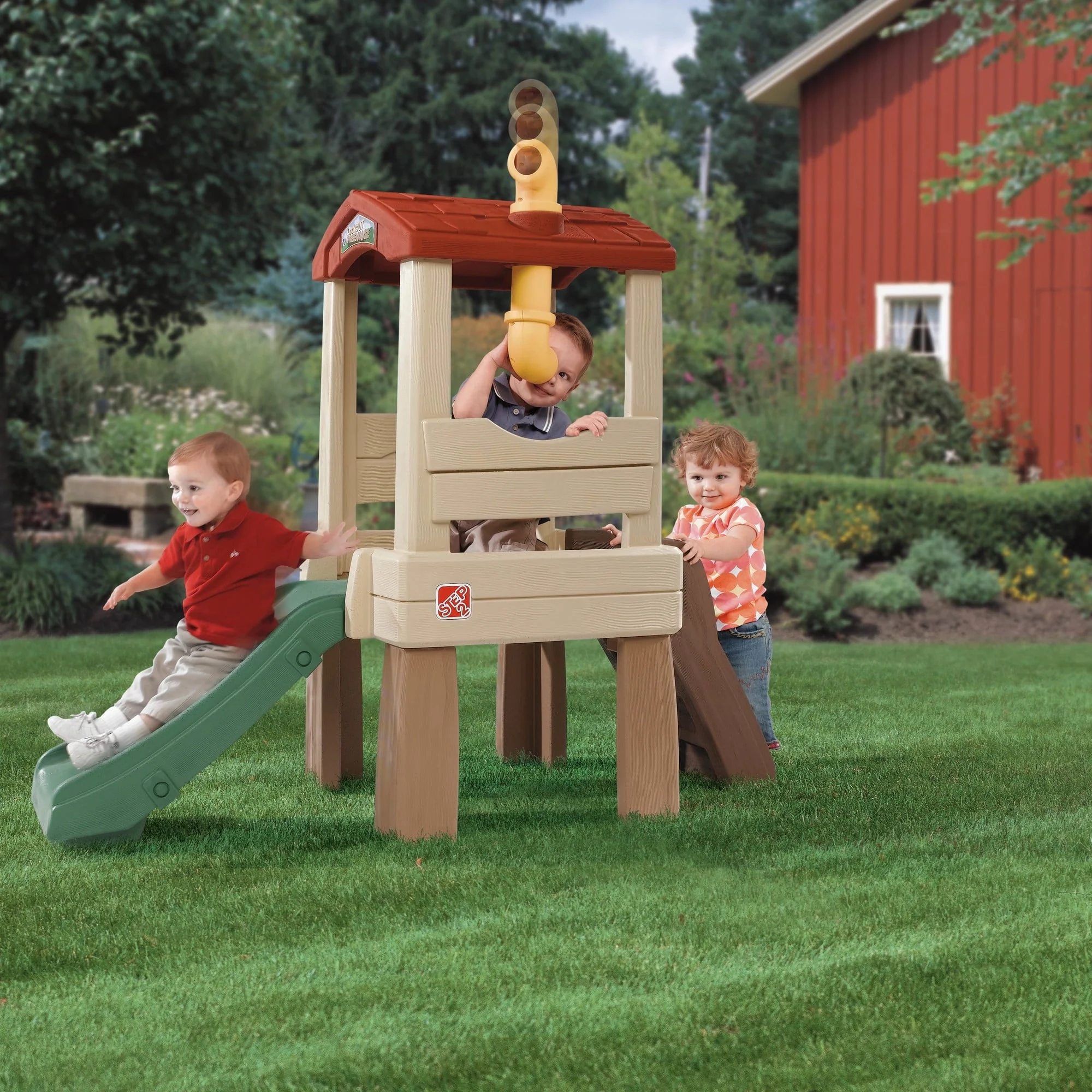 Step2 Naturally Playful Lookout Treehouse Toddler Climber with Slide