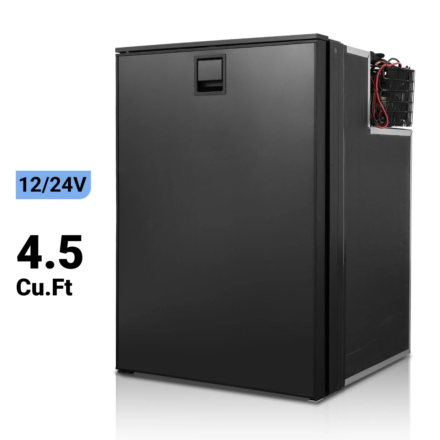 Smad 4.5 Cu ft/130L DC 12/24V RV Refrigerator with Freezer Compact Portable Fridge