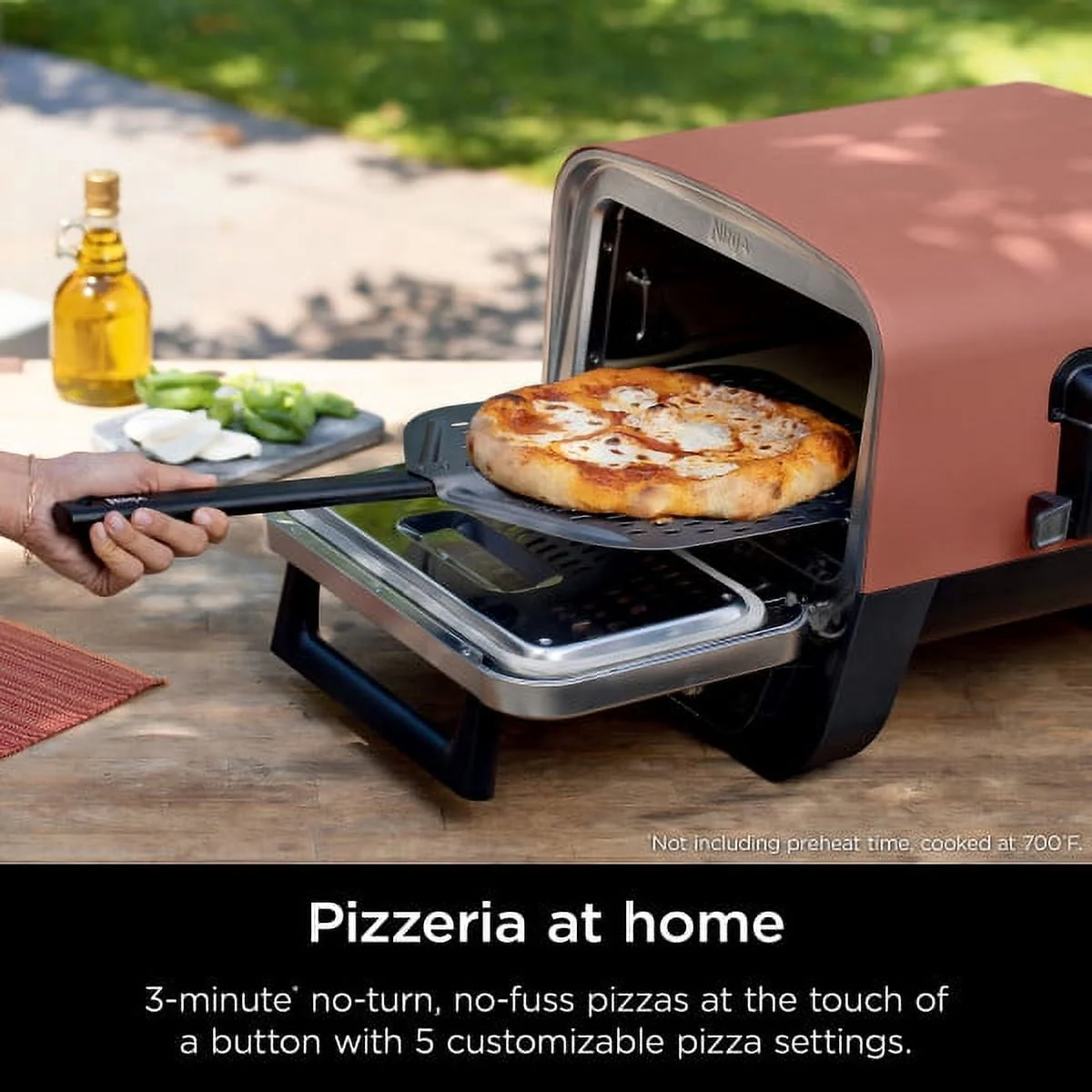 Ninja Woodfire�?8-in-1 Outdoor Oven, 700°F High-Heat Roaster, Artisan Pizza Oven, Foolproof BBQ Smoker with Ninja Woodfire�?Technology, Electric, OO101