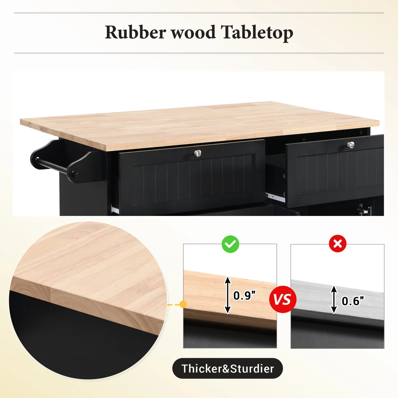 Kitchen Island with Storage, Portable Kitchen Island on Wheels with Drop-Leaf and 2 Stools, Built-in 4 Drawers and Towel Rack, Rolling Kitchen Island Cart for Home, Kitchen and Dining Room, White