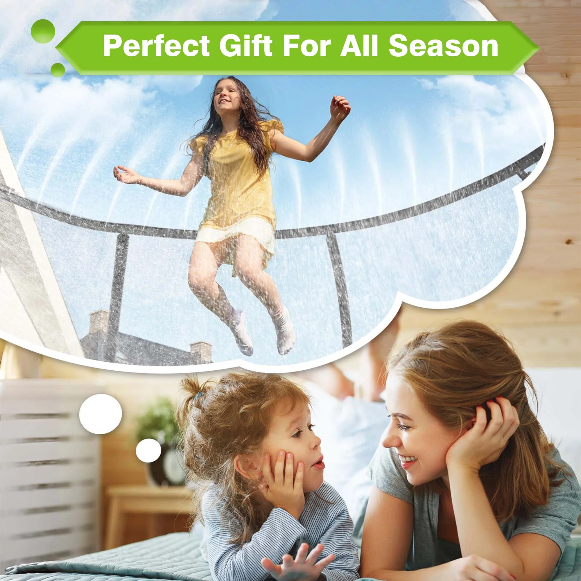 GVDV 16FT Outdoor Trampoline for Kids & Adults, Recreational Trampoline w/Ladder & Safety Net