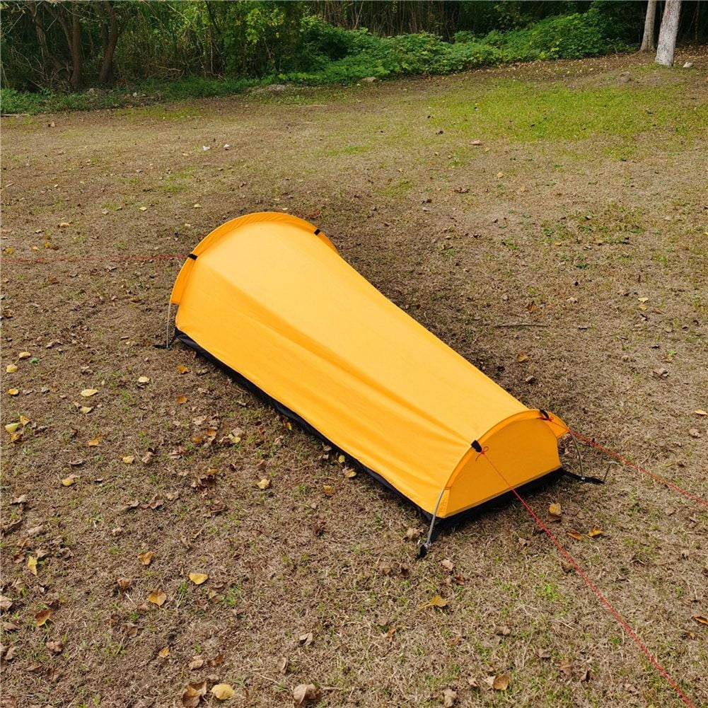 Ultralight Backpacking Camping Tent Compact Single Person Outdoor Tent Yellow