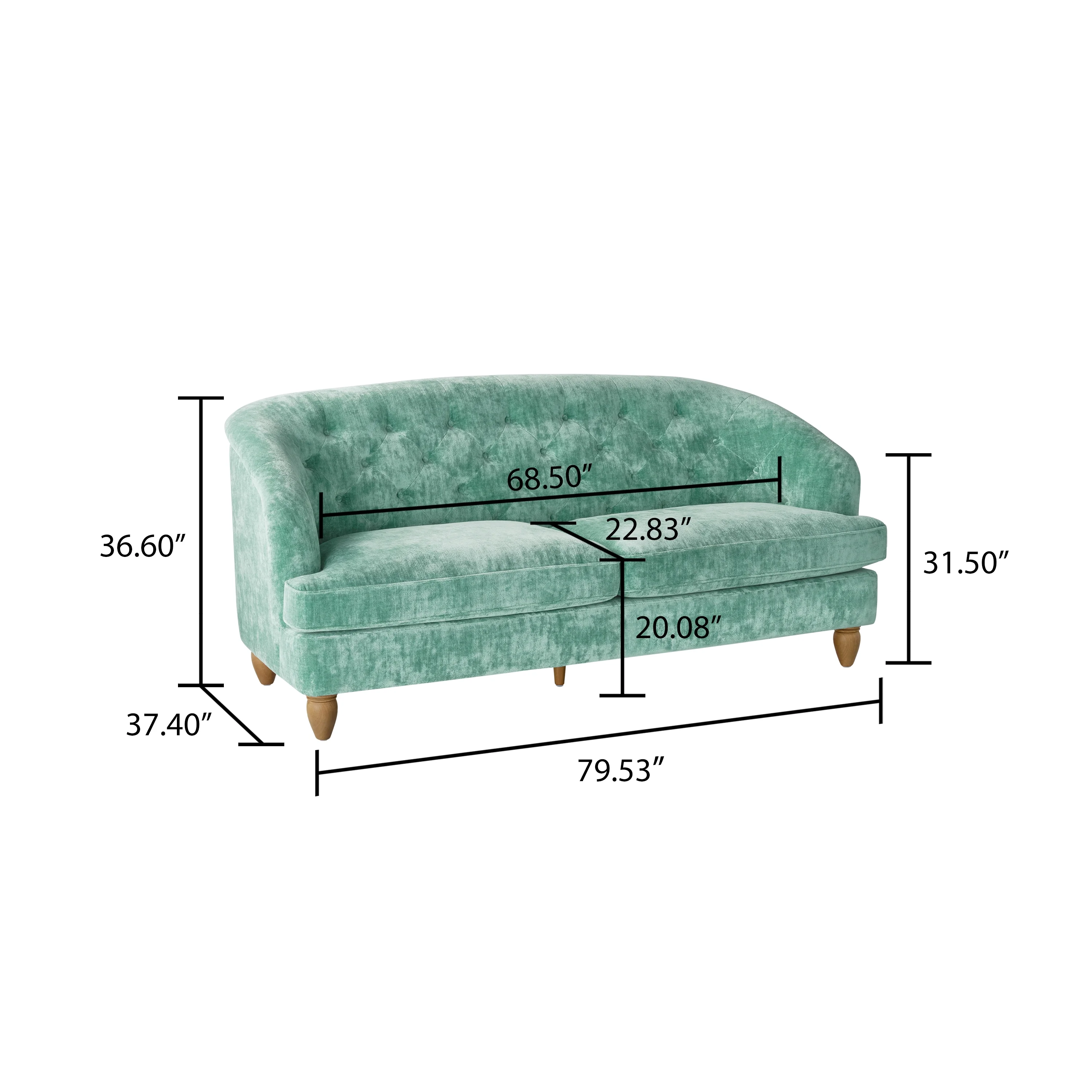The Pioneer Woman Laurel Tufted Sofa, Cream Velvet, 79.53 in