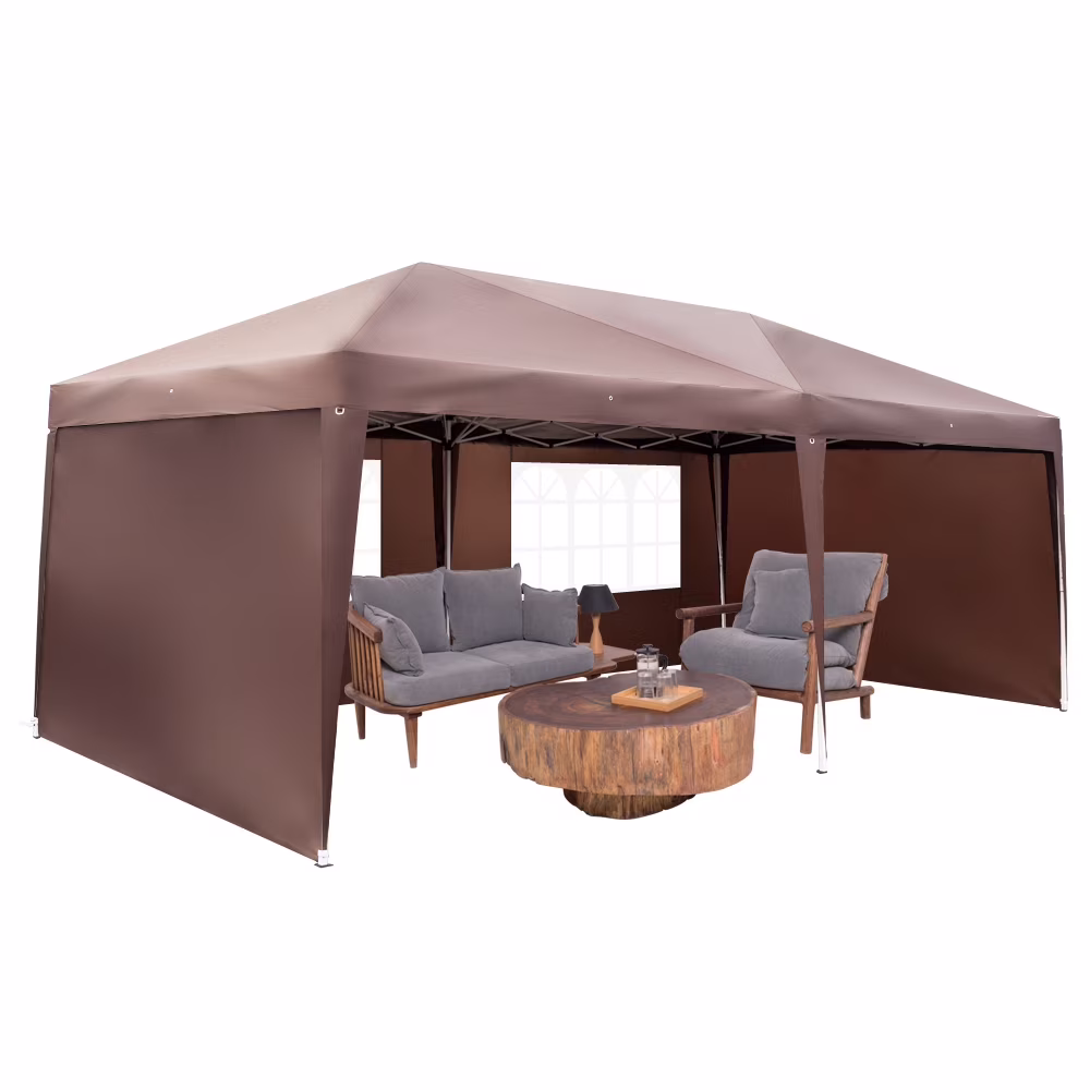 Zimtown 10'x20' Ez Pop up Backyard Canopy Heavy Duty Blue W/6 Sides