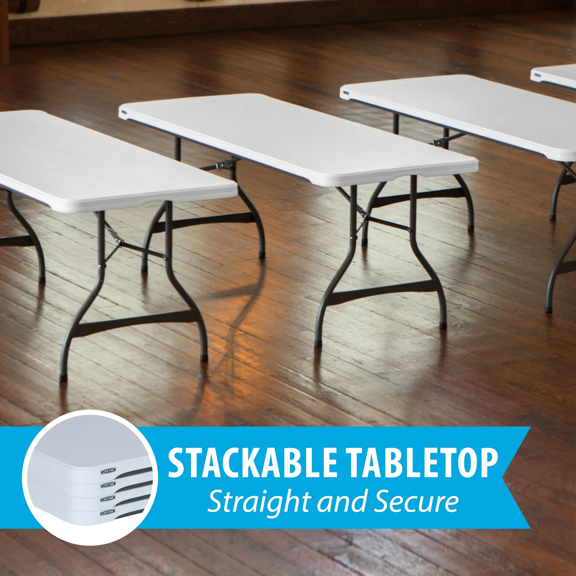 Lifetime 6 Foot Rectangle Folding Table, Indoor/Outdoor Commercial Grade, Black (280350)