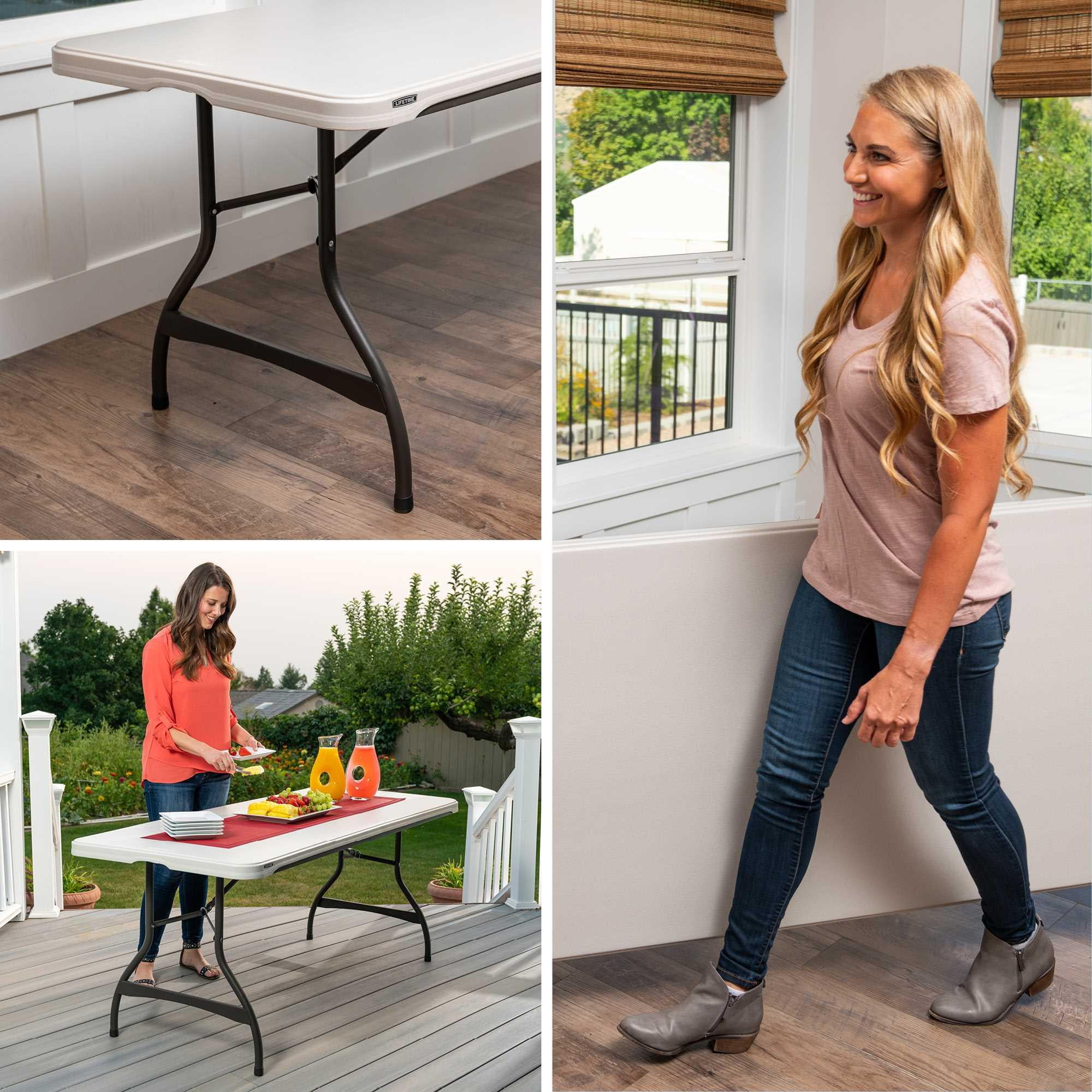 Lifetime 6 Foot Rectangle Folding Table, Indoor/Outdoor Commercial Grade, Black (280350)