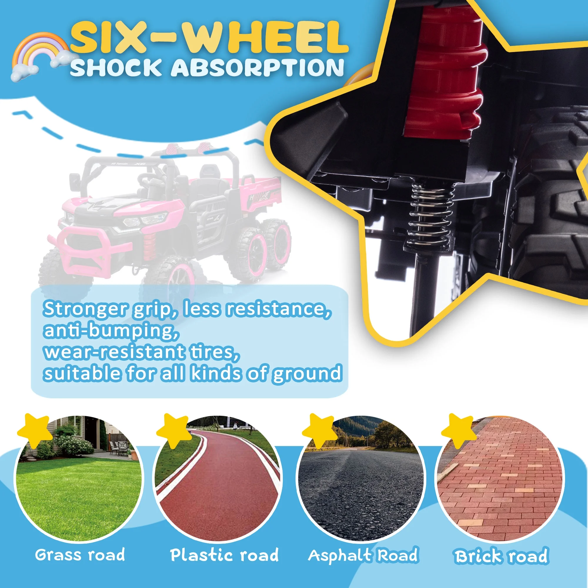 Xuanlur 24V 2 Seater Kids Ride on Car Truck, Ride on UTV W/ 2x200W Motor, 24 Volt Ride on Toys W/ Dump Bed/Shovel, Electric Car for Kids W/ Durable Tires, LED Light, Music, Remote Control, Black