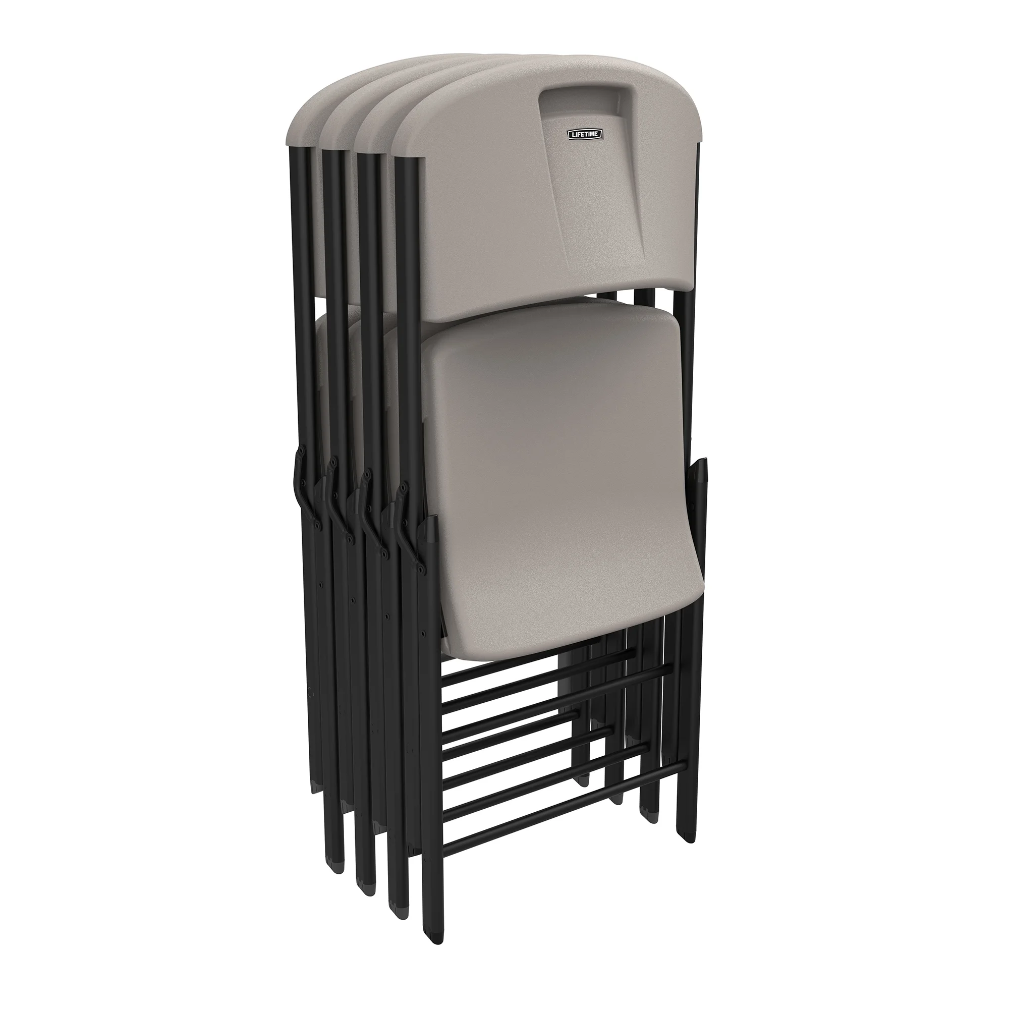 Lifetime Folding Chair, Indoor/Outdoor Commercial, White Granite, 4 Pack (42804)