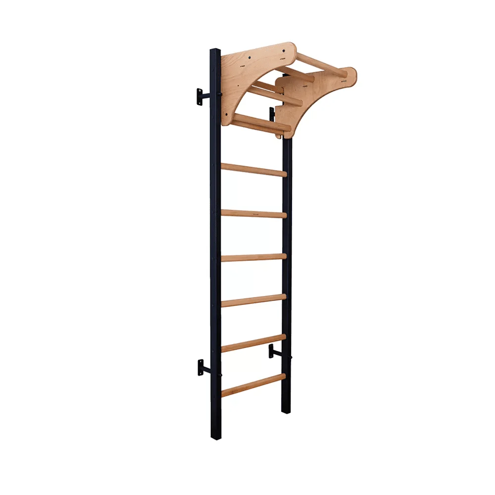 BenchK 211 Black Wall bars with adjustable beech wood pull-up bar