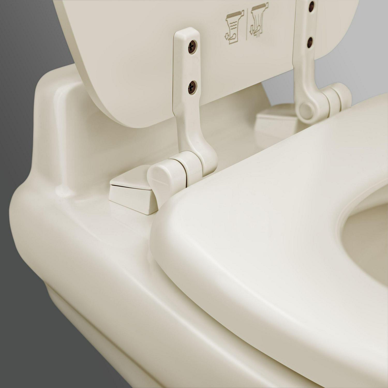 Dometic 320 RV Toilet - Gravity Flush with enameled wood seat - Standard Height Flush with Foot Pedal for RVs. Trailers. and Outdoor Campers