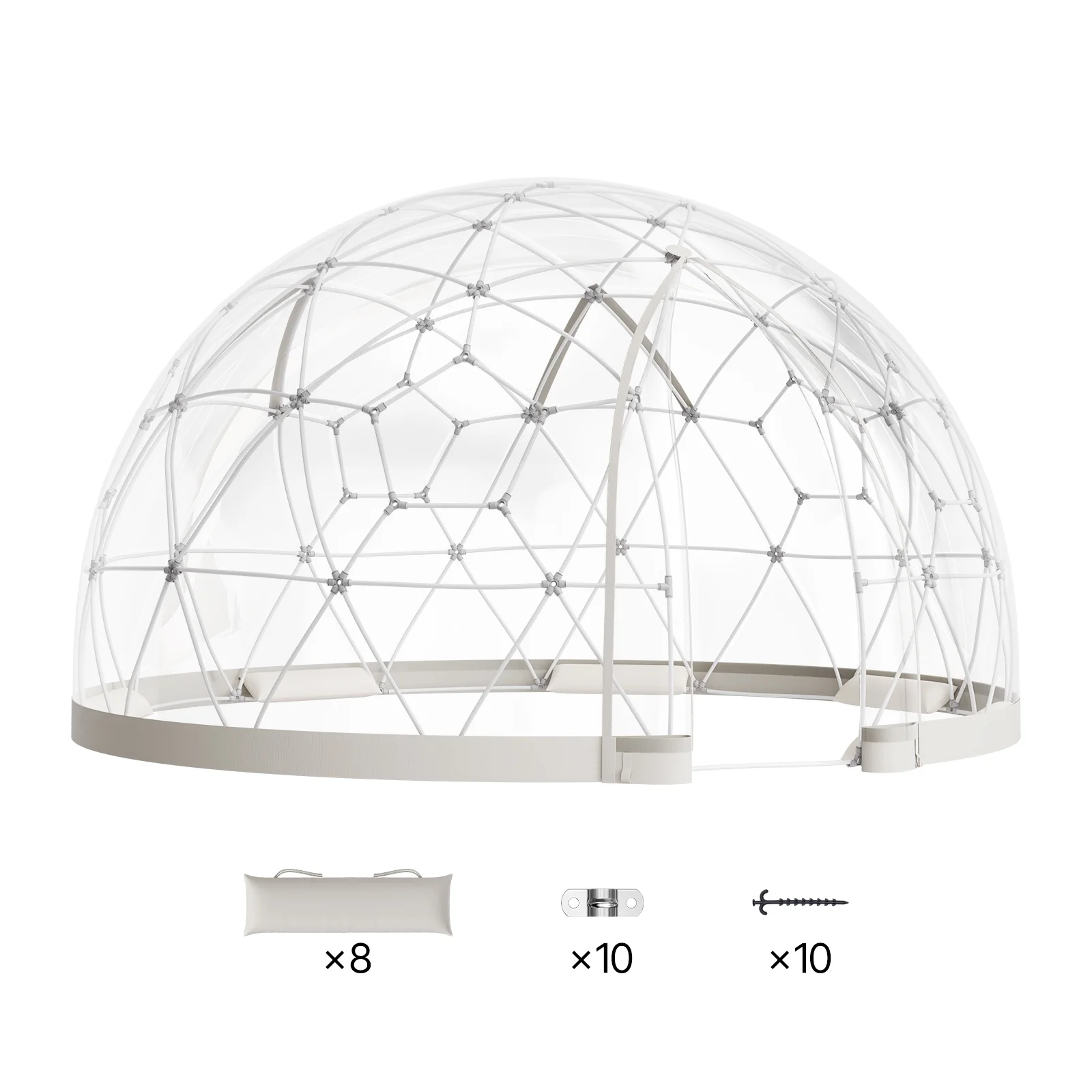 VEVOR Garden Dome Tent, 12 x 7.2 ft Outdoor Clear Bubble Tent for 4-7 Person, Weatherproof Geodesic Dome Greenhouse with Window, PVC Igloo Tents for Backyard Patios Camping Party Wedding
