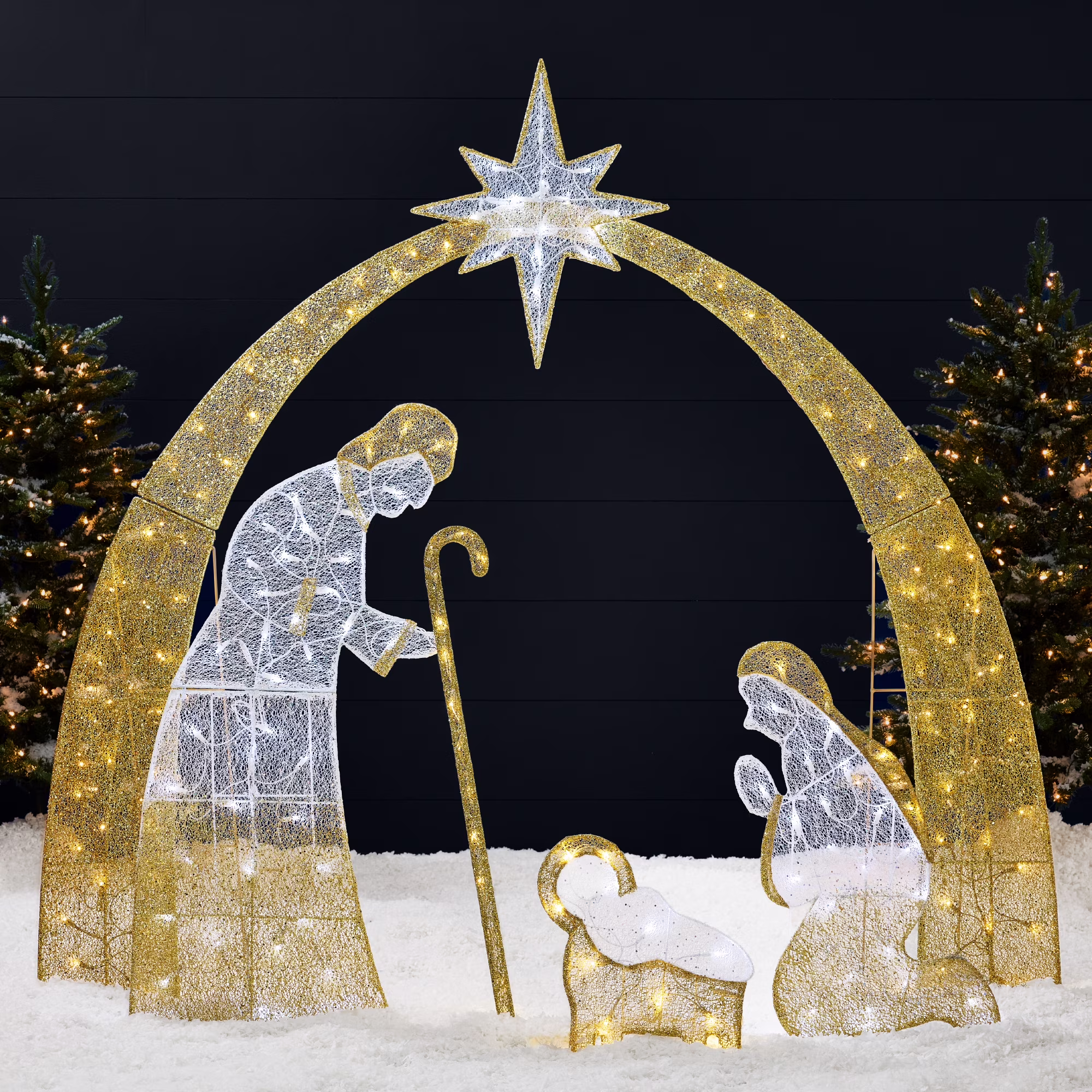 Best Choice Products 4.5ft Lighted 2D Christmas Nativity Scene Outdoor Yard Decor w/ 115 Twinkling LED Lights