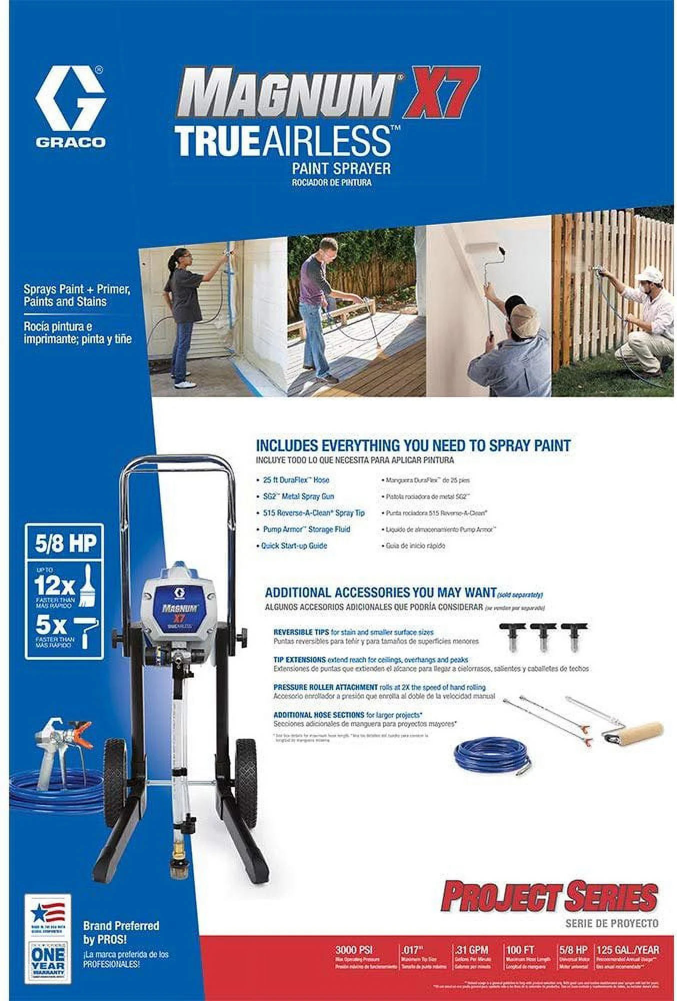 Graco Magnum 262805 X7 Cart Airless Paint Sprayer